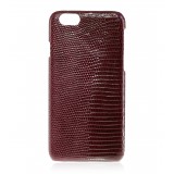 2 ME Style - Case Lizard Bordeaux Lisse Glossy - iPhone 8 / 7 - Leather Cover