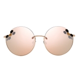 Bulgari - Poisaround - Round Oversize Sunglasses - Rose Gold - Serpenti Collection - Bulgari Eyewear