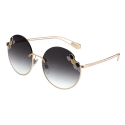 Bulgari - Poisaround - Round Oversize Sunglasses - Gold Grey - Serpenti Collection - Bulgari Eyewear