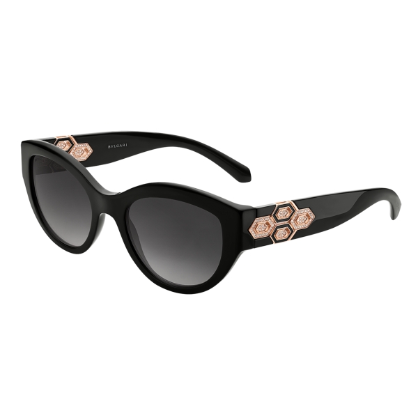 Bulgari - Serpenti Fashion Crystals - Cat-Eye Sunglasses - Black - Serpenti Collection - Bulgari Eyewear
