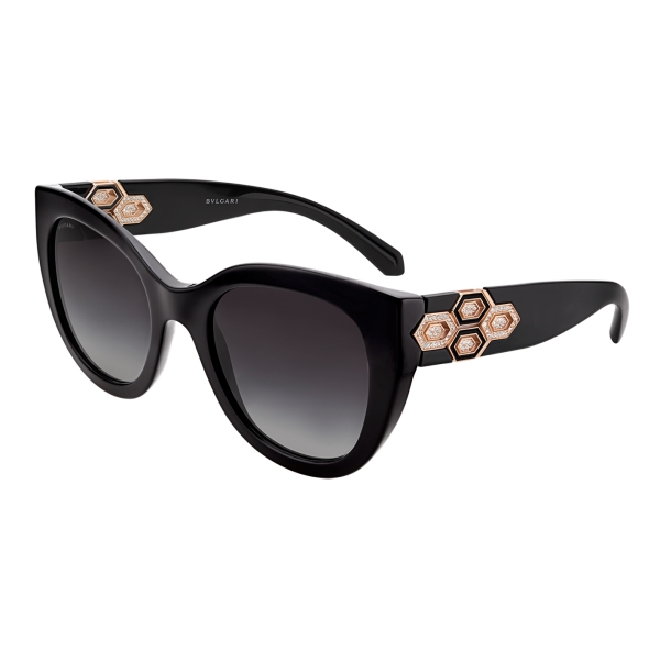 Bulgari - Serpenti Fashion Crystals - Square Sunglasses - Black - Serpenti Collection - Bulgari Eyewear
