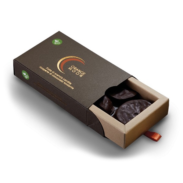 Orange Moon - Bio - Orange Moon Bio - Candied Orange Slices Covered with Dark Chocolate - 100 g