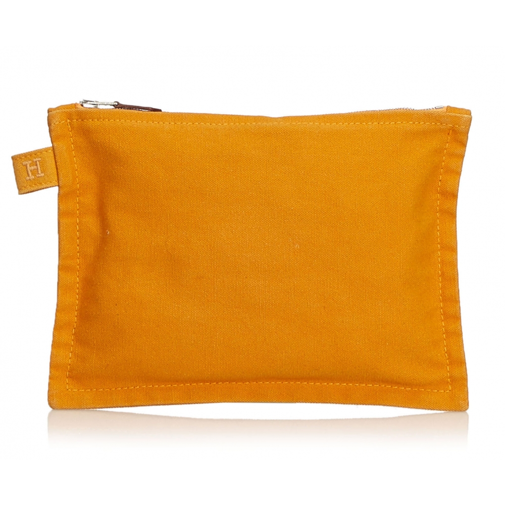 Hermès Vintage - Bora Bora Zip Pouch Bag - Orange - Fabric and Cotton  Pounch - Luxury High Quality - Avvenice
