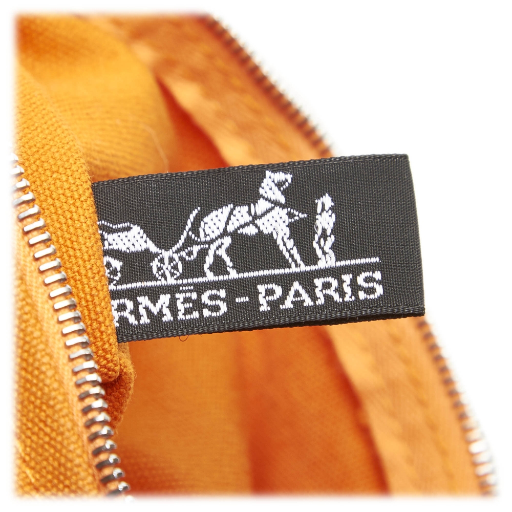 Hermès HERMES Bora Bora PM Tote Bag Canvas Orange Auth 36765 Cloth