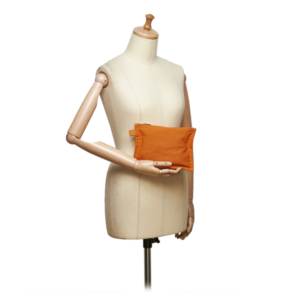 Hermès Vintage - Bora Bora Zip Pouch Bag - Orange - Fabric and
