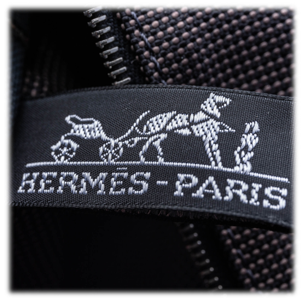 Hermès Vintage - Herline Document Case Bag - Grey Dark Grey - Canvas ...