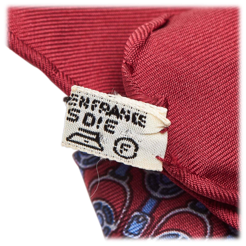 Hermès Vintage - Printed Silk Scarf - Red Bordeaux - Silk Foulard - Luxury  High Quality - Avvenice