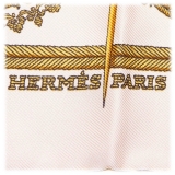 Hermès Vintage - Nec Mergitur Silk Scarf - Bianco Multi - Foulard in Seta - Alta Qualità Luxury