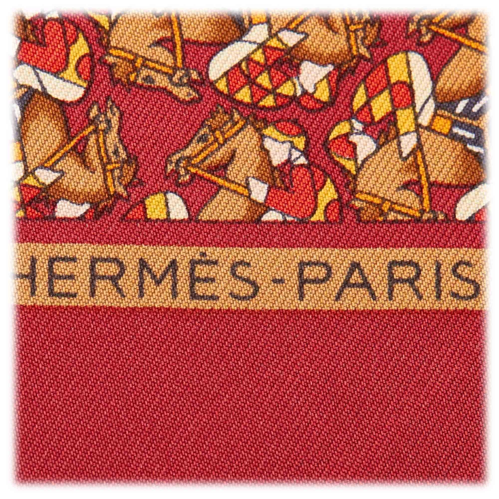 Hermès Vintage - Le Fleuve Sacre Silk Scarf - Orange Multi - Silk