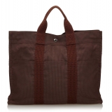 Hermès Vintage - Fourre Tout MM Bag - Brown - Canvas Bag - Luxury High Quality