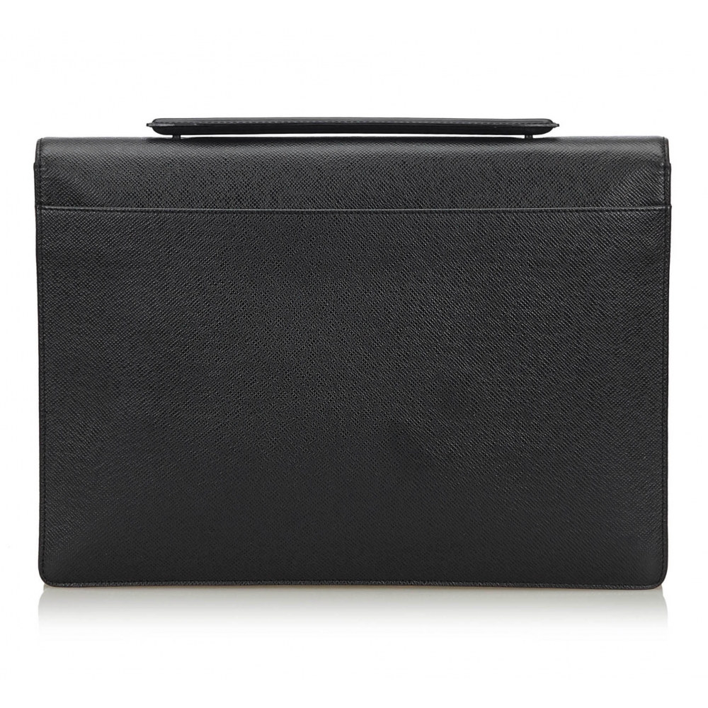 Louis Vuitton Vintage - Taiga Porte-Document Angara Briefcase - Black ...