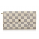 Louis Vuitton Vintage - Damier Azur Sarah Wallet - White Ivory Blue - Damier Leather Handbag - Luxury High Quality