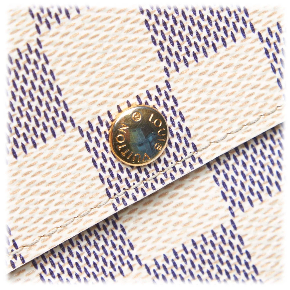 Louis Vuitton Vintage - Damier Azur Zippy Wallet - White Ivory Blue -  Damier Leather Handbag - Luxury High Quality - Avvenice