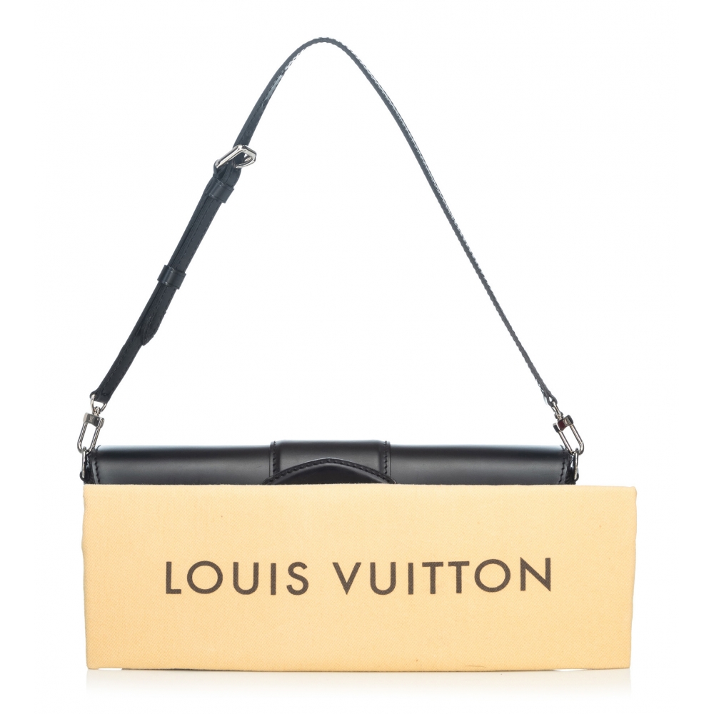 Authentic Louis Vuitton Black Epi Montaigne Clutch Bag, Luxury