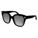 Cartier - Rectangular - Acetate Black Gold Finish Champagne - Panthère de Cartier - Sunglasses - Cartier Eyewear