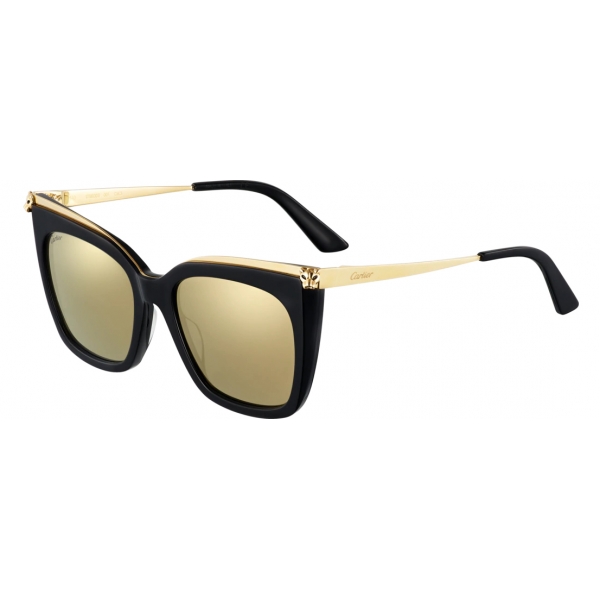 Cartier Panthère De Cartier Cat-eye Sunglasses in Black | Lyst