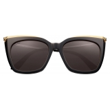 Cartier - Square - Combined Black Shiny Gold - Panthère de Cartier - Sunglasses - Cartier Eyewear