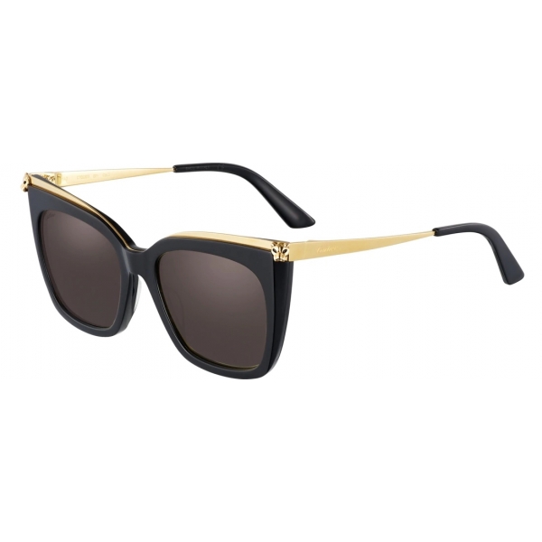 Cartier - Square - Combined Black Shiny Gold - Panthère de Cartier - Sunglasses - Cartier Eyewear