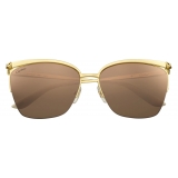 Cartier - Rectangular - Metal Gold Champagne Pink - Panthère de Cartier - Sunglasses - Cartier Eyewear