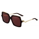 Cartier - Rectangular - Turtle Gold Champagne Bordeaux - Panthère de Cartier - Sunglasses - Cartier Eyewear