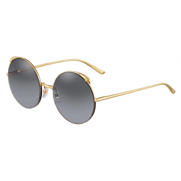 Cartier - Round - Metal Gold Champagne - Panthère de Cartier - Sunglasses - Cartier Eyewear