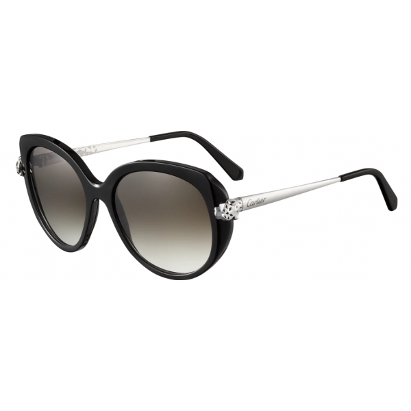 Cartier - Cat Eye - Black Polished Platinum - Panthère de Cartier - Sunglasses - Cartier Eyewear
