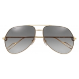 Cartier - Pilot - Metal Gold Champagne Platinum Grey - Première de Cartier - Sunglasses - Cartier Eyewear