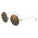 Cartier - Round - Metal Gold Champagne Grey - Première de Cartier - Sunglasses - Cartier Eyewear