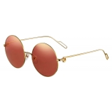 Cartier - Round - Metal Champagne Cyclamen Flash Gold - Première de Cartier - Sunglasses - Cartier Eyewear