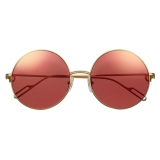 Cartier - Round - Metal Champagne Cyclamen Flash Gold - Première de Cartier - Sunglasses - Cartier Eyewear