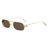 Cartier - Rectangular - Metal Gold Champagne Brown Flash Gold - Première de Cartier - Sunglasses - Cartier Eyewear