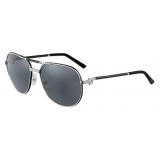 Cartier - Aviator - Metallo Nero Platino Grigio Polarizzato - Première de Cartier - Occhiali da Sole - Cartier Eyewear