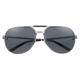 Cartier - Aviator - Metal Black Platinum Polarized Grey - Première de Cartier - Sunglasses - Cartier Eyewear