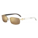 Cartier - Oval - White Buffalo Horn Gold Brown - C de Cartier - Sunglasses - Cartier Eyewear