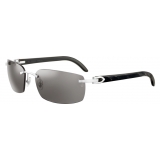 Cartier - Oval - White Buffalo Marbled Horn Platinum Grey - C de Cartier - Sunglasses - Cartier Eyewear