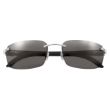 Cartier - Oval - White Buffalo Marbled Horn Platinum Grey - C de Cartier - Sunglasses - Cartier Eyewear