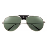 Cartier - Aviator - Metal Ruthenium Shiny Gold Gray - Santos de Cartier - Sunglasses - Cartier Eyewear