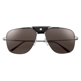 Cartier - Square - Metal Dark Ruthenium Gray - Santos de Cartier - Sunglasses - Cartier Eyewear