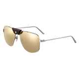 Cartier - Square - Metal Ruthenium White Gold - Santos de Cartier - Sunglasses - Cartier Eyewear