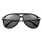 Cartier - Aviator - Combined Black Gold Champagne - Santos de Cartier - Sunglasses - Cartier Eyewear