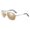 Cartier - Aviator - Metal Platinum Ruthenium White Gold - Santos de Cartier - Sunglasses - Cartier Eyewear
