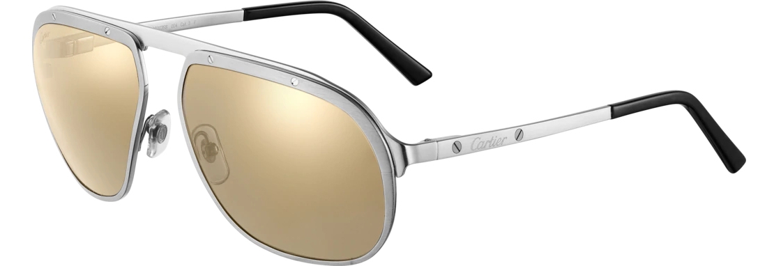 Cartier Aviator Metal Platinum Ruthenium White Gold Santos