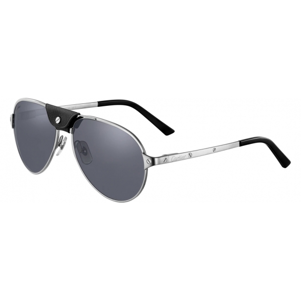 Cartier - Aviator - Metal Ruthenium Grey - Santos de Cartier - Sunglasses - Cartier Eyewear