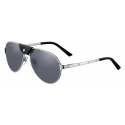 Cartier - Aviator - Metallo Rutenio Grigio - Santos de Cartier - Occhiali da Sole - Cartier Eyewear