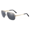 Cartier - Aviator - Metal Ruthenium Gold Champagne Grey - Santos de Cartier - Sunglasses - Cartier Eyewear