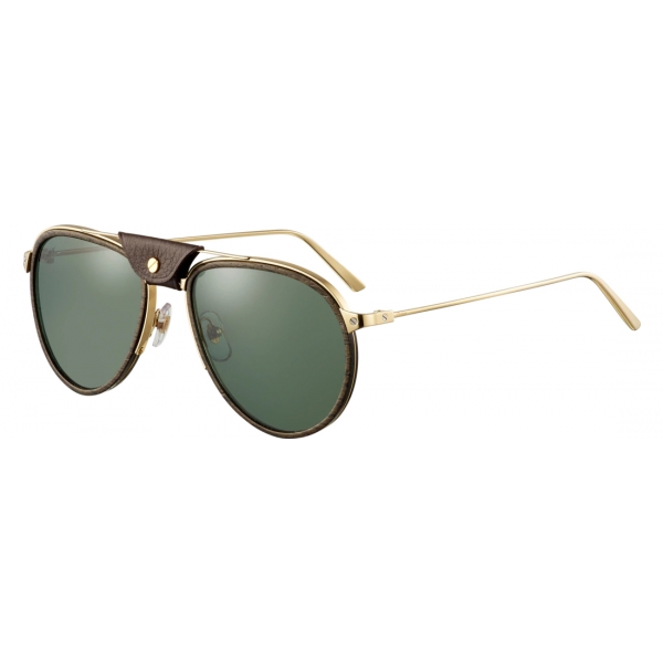 cartier glasses gold wood