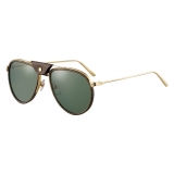 Cartier - Aviator - Metal Wood Carbon Gold Champagne Green - Santos de Cartier - Sunglasses - Cartier Eyewear