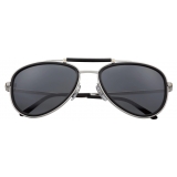 Cartier - Aviator - Metal Platinum Polarized Grey - Santos de Cartier - Sunglasses - Cartier Eyewear