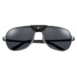 Cartier - Aviator - Metal Black PVD Polarized Grey - Santos de Cartier - Sunglasses - Cartier Eyewear