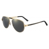 Cartier - Aviator - Metal Gold Champagne Polarized Grey Flash Gold - Santos de Cartier - Sunglasses - Cartier Eyewear